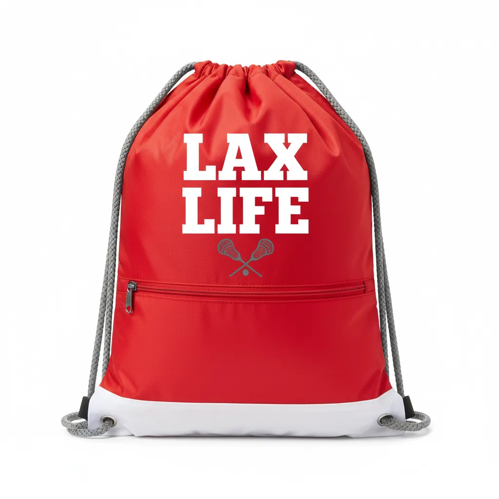Custom Lacrosse Cinch Bag - Front View - KINEXA