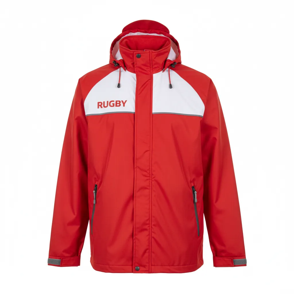 Custom Rugby Rain Jacket - Front View - KINEXA