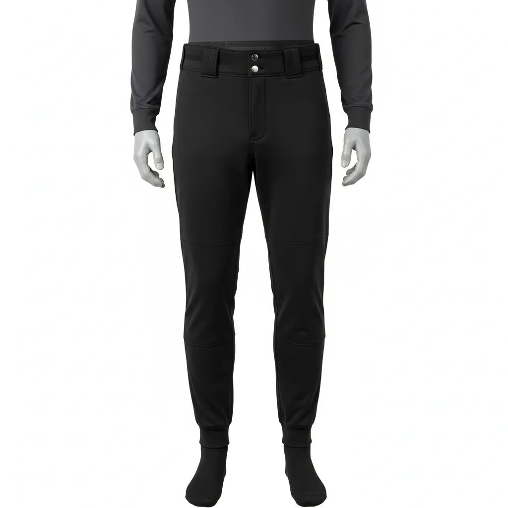 Custom Baseball Ankle Length Baseball Pant - Black - Solid - Front View - Kinexa Sportswear