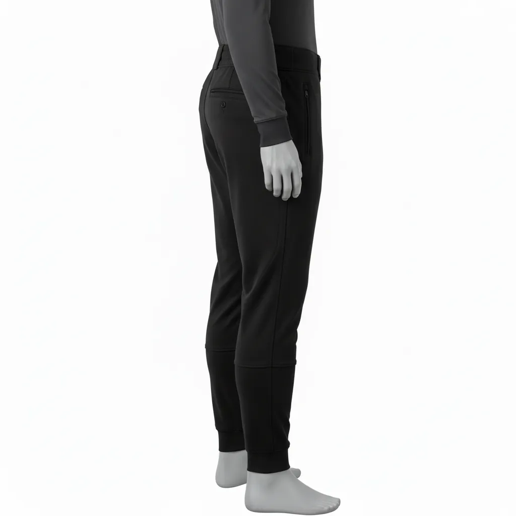 Custom Baseball Ankle Length Baseball Pant - Black - Solid - Side View - Kinexa Sportswear