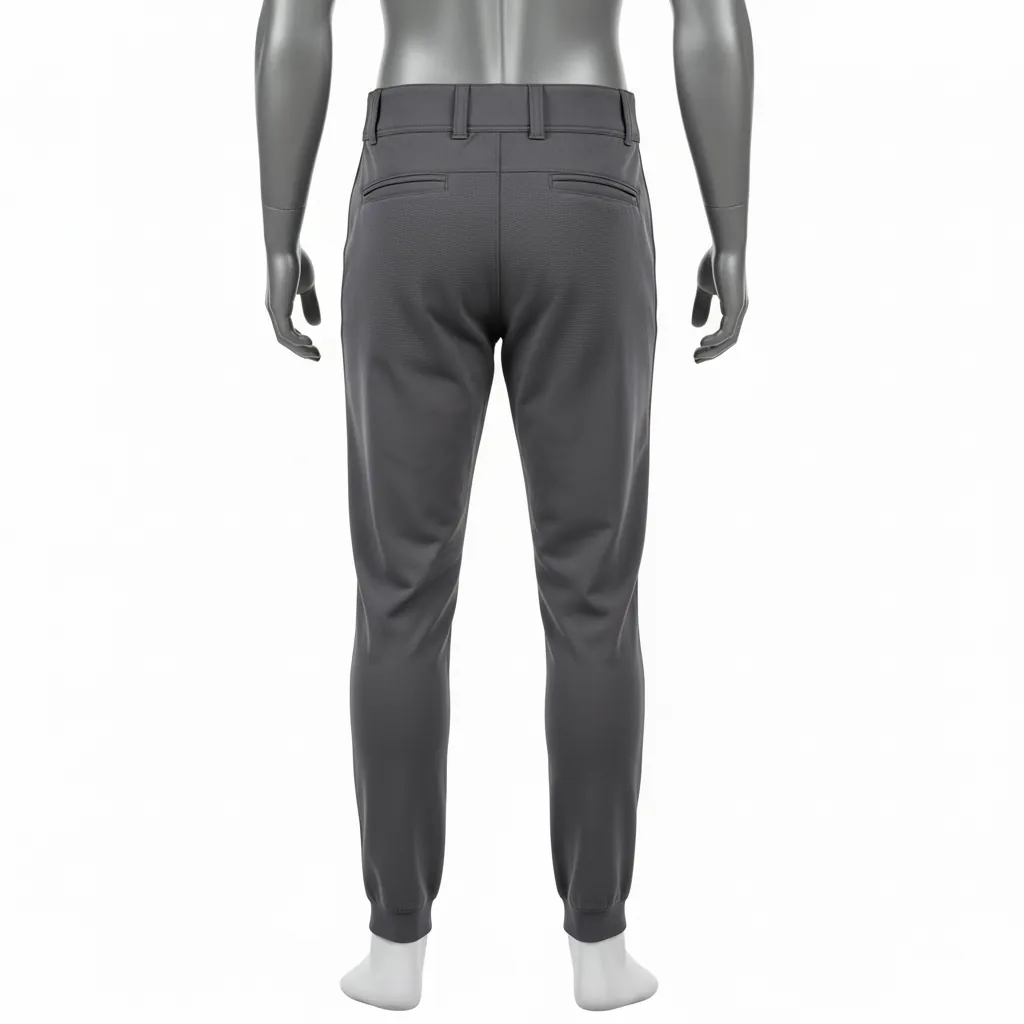 Custom Baseball Ankle Length Baseball Pant - Custom Design - Charcoal Solid - Back View - Kinexa Sportswear