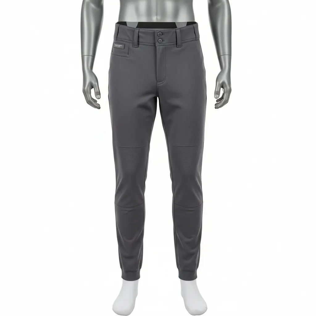 Custom Baseball Ankle Length Baseball Pant - Custom Design - Charcoal Solid - Front View - Kinexa Sportswear