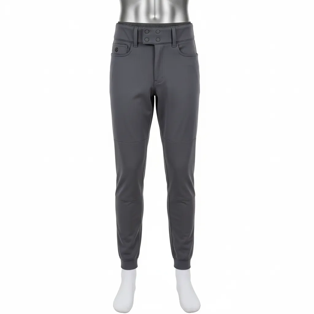 Custom Baseball Ankle Length Baseball Pant - Custom Design - Graphite Solid - Front View - Kinexa Sportswear