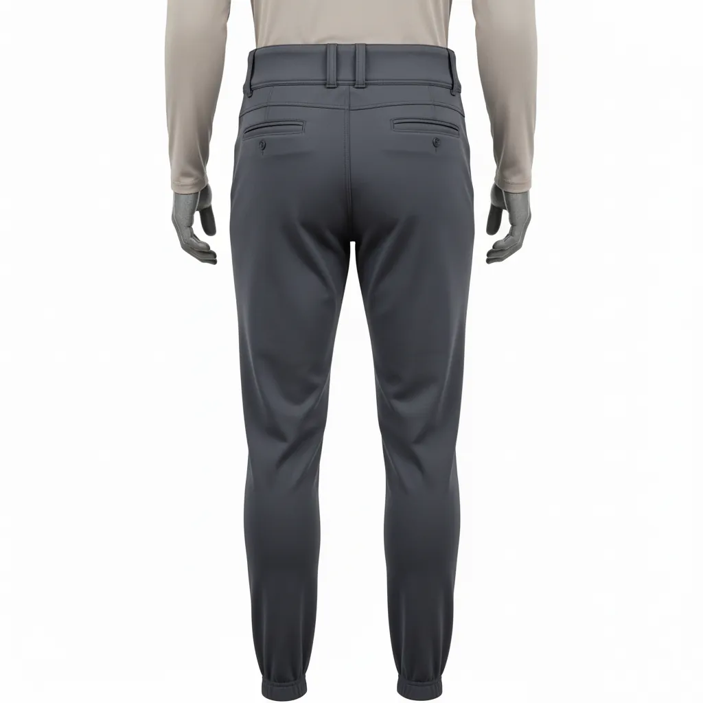 Custom Baseball Ankle Length Baseball Pant - Custom Design - Graphite Solid Tailored - Back View - Kinexa Sportswear