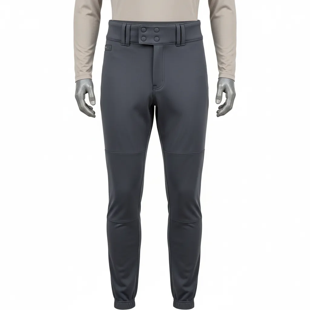 Custom Baseball Ankle Length Baseball Pant - Custom Design - Graphite Solid Tailored - Front View - Kinexa Sportswear