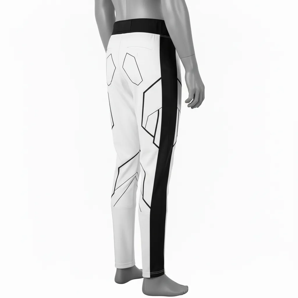 Custom Baseball Ankle Length Baseball Pant - Gray, Green - Forest Pinstripe - Back View - Kinexa Sportswear