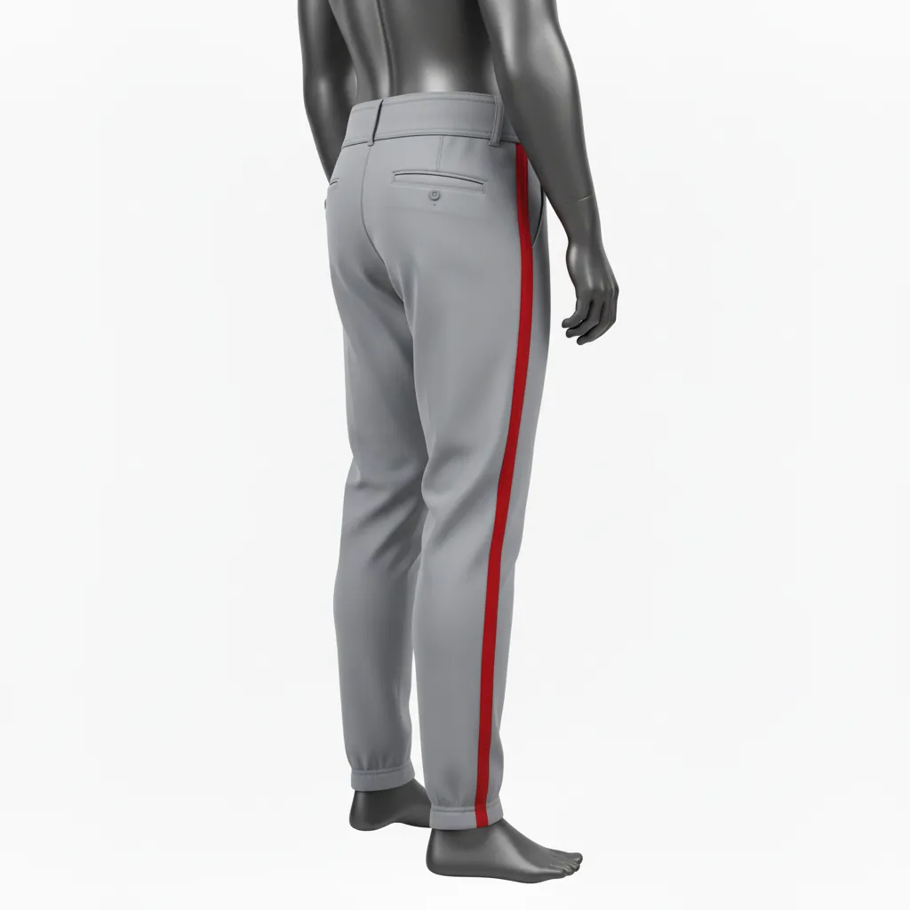 Custom Baseball Ankle Length Baseball Pant - Gray, Green - Kelly Double Piped - Side View - Kinexa Sportswear
