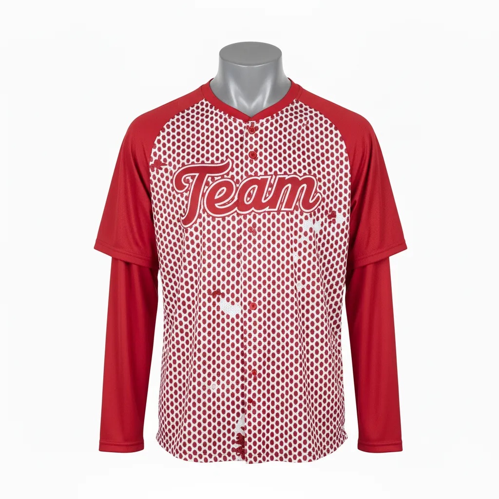 Custom Baseball Batting Practice Jersey - Custom Design - Mesh Cardinal Modern Camo - Front View - Kinexa Sportswear