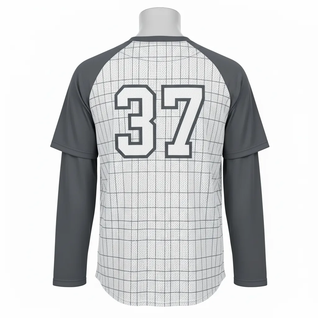 Custom Baseball Batting Practice Jersey - Custom Design - Mesh Charcoal Crosshatch - Back View - Kinexa Sportswear