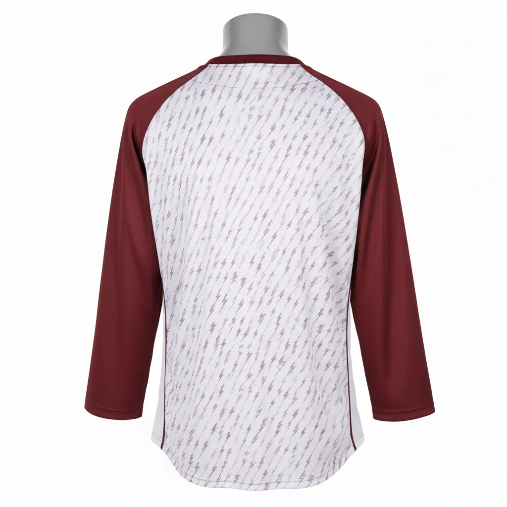 Custom Baseball Batting Practice Jersey - Maroon - Mesh Lightning - Back View - Kinexa Sportswear