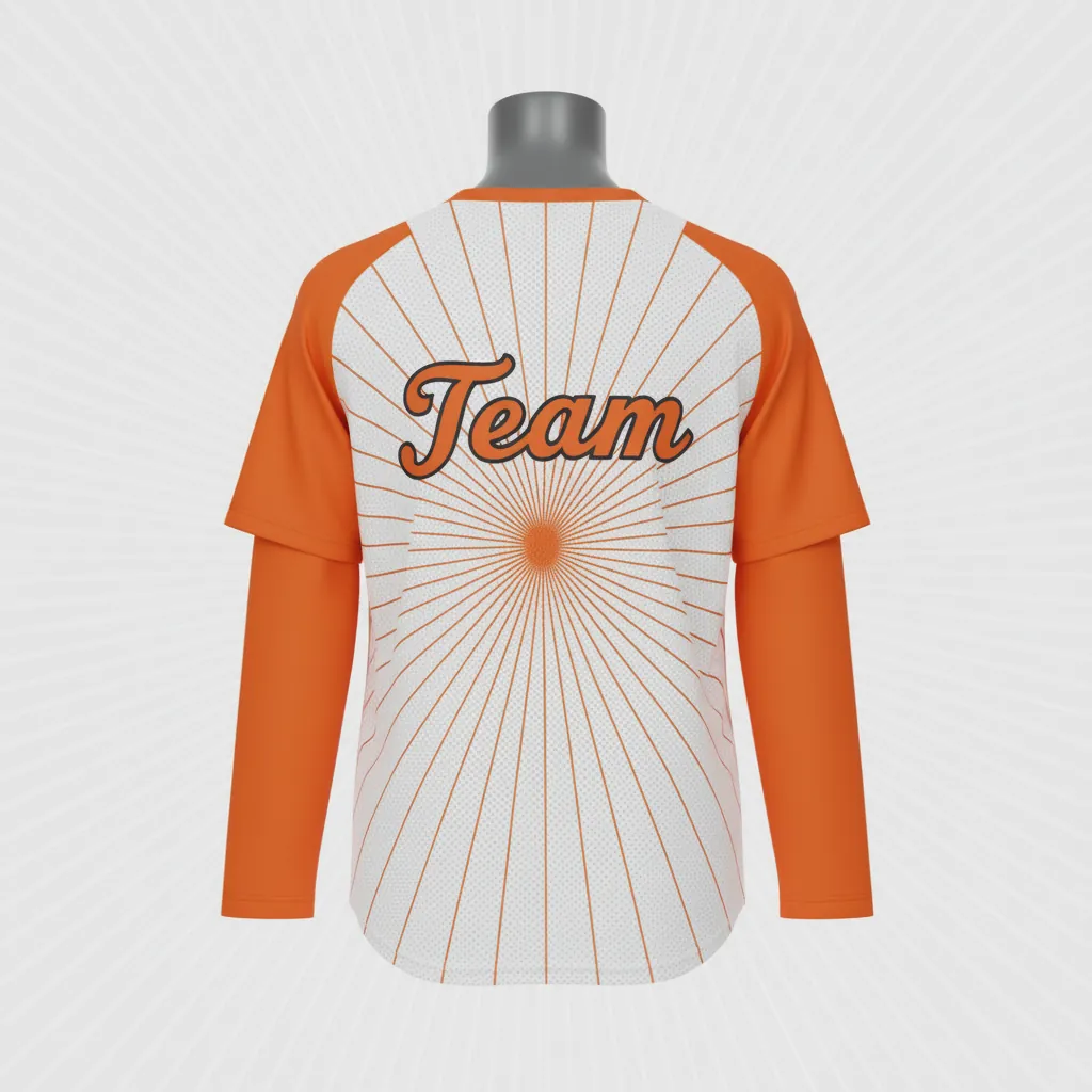 Custom Baseball Batting Practice Jersey - Orange - Mesh Starburst - Back View - Kinexa Sportswear