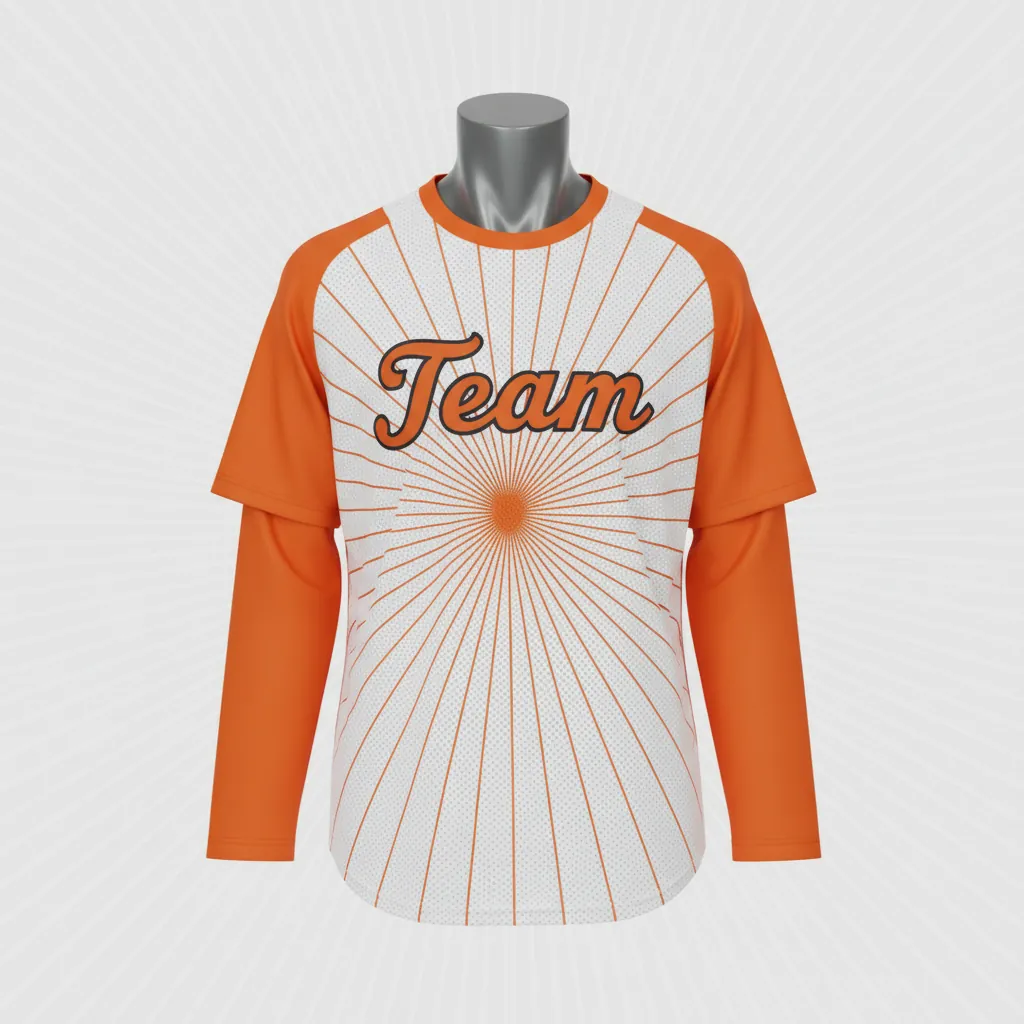 Custom Baseball Batting Practice Jersey - Orange - Mesh Starburst - Front View - Kinexa Sportswear