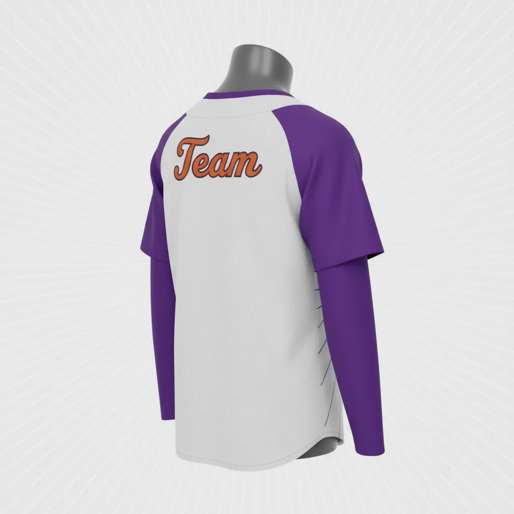 Custom Baseball Batting Practice Jersey - Purple - Mesh Topographic - Back View - Kinexa Sportswear