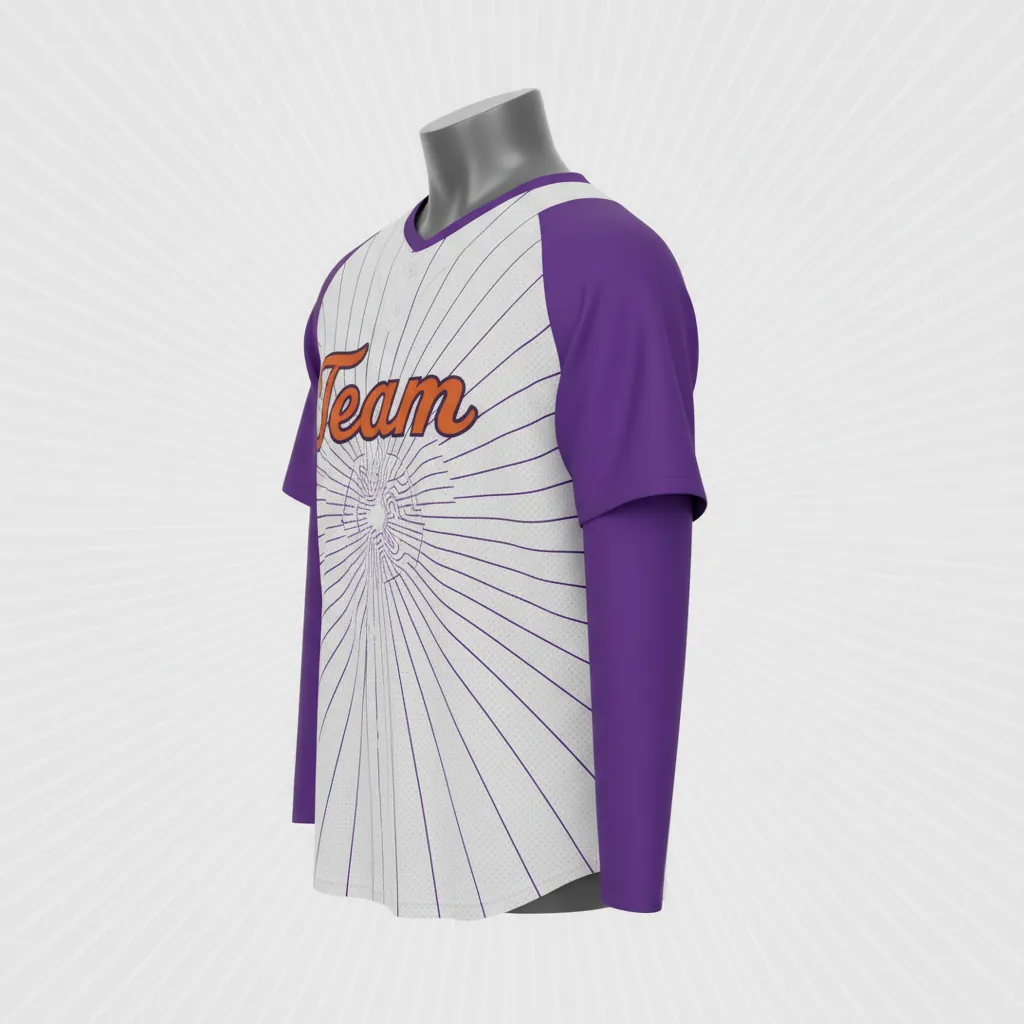 Custom Baseball Batting Practice Jersey - Purple - Mesh Topographic - Front View - Kinexa Sportswear