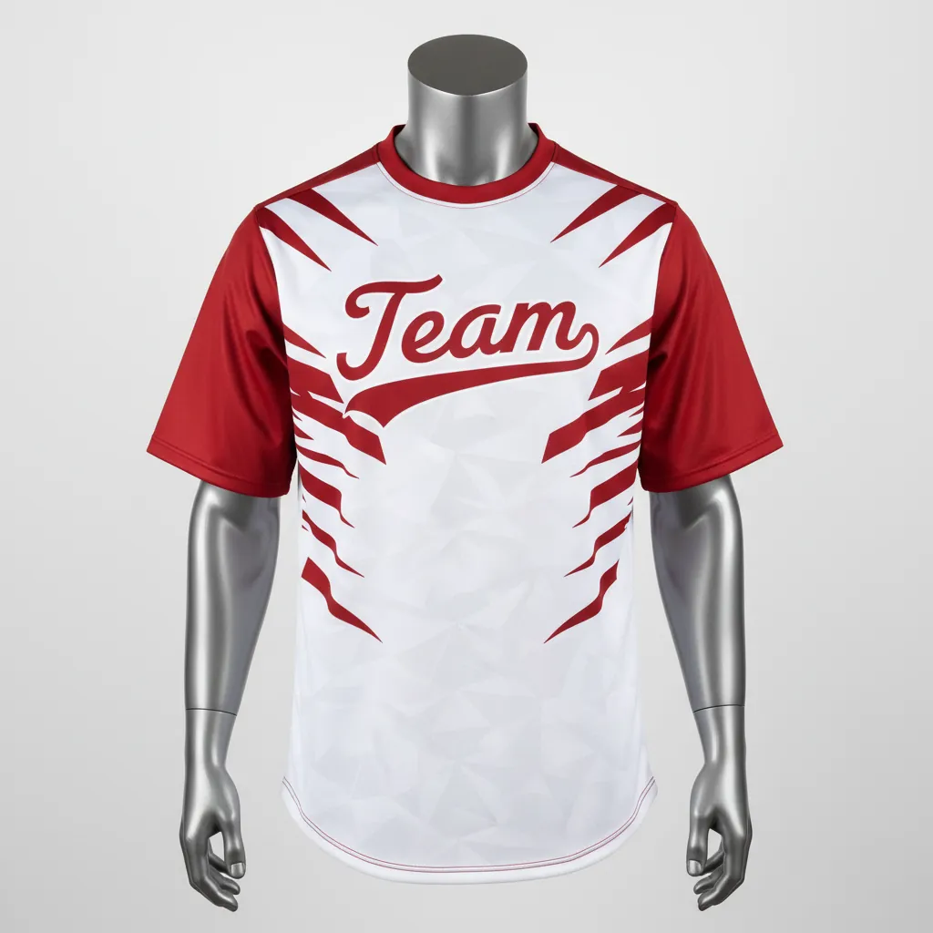 Custom Baseball Batting Practice Jersey - Custom Design - Half Trainer Cardinal Geometric - Front View - Kinexa Sportswear