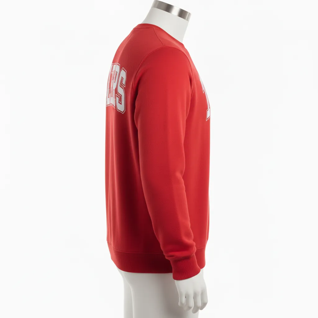 Custom Baseball Crewneck Baseball Sweatshirt - Red - Athletic Solid - Back View - Kinexa Sportswear