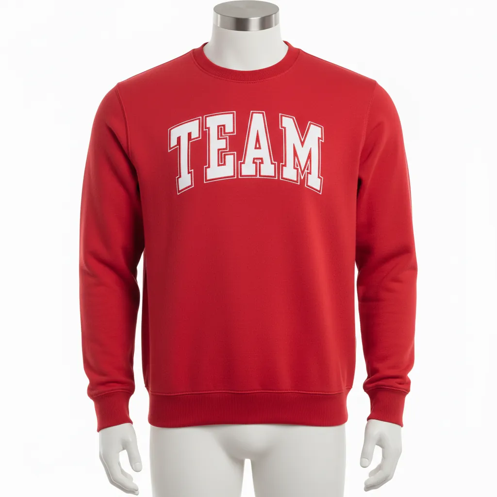 Custom Baseball Crewneck Baseball Sweatshirt - Red - Athletic Solid - Front View - Kinexa Sportswear
