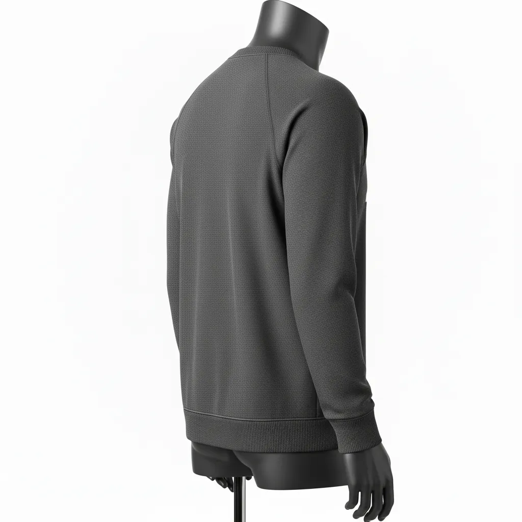 Custom Baseball Crewneck Baseball Sweatshirt - Grey - Charcoal Solid - Back View - Kinexa Sportswear