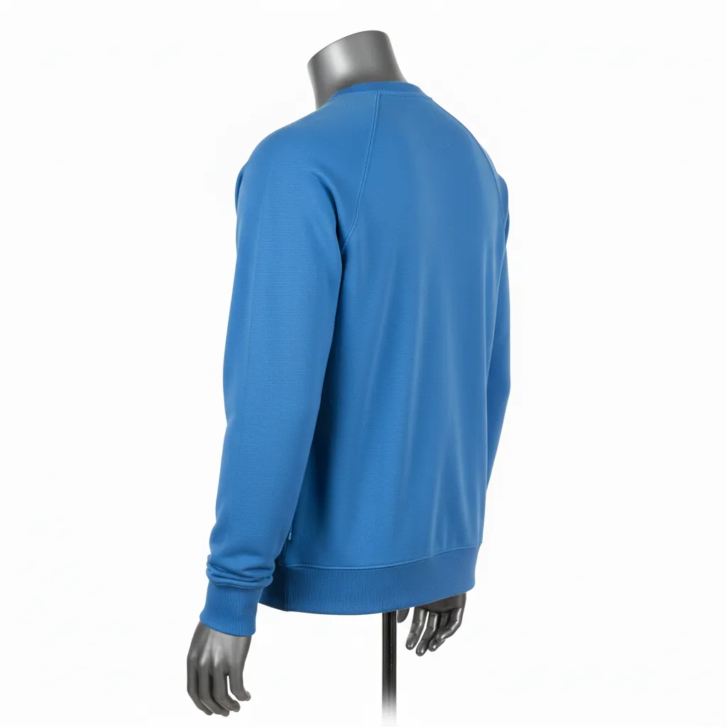 Custom Baseball Crewneck Baseball Sweatshirt - Blue - Columbia Solid - Back View - Kinexa Sportswear
