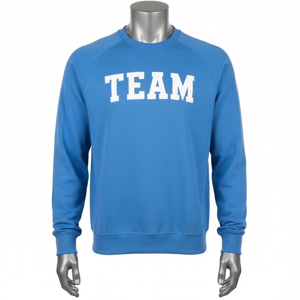 Custom Baseball Crewneck Baseball Sweatshirt - Blue - Columbia Solid - Front View - Kinexa Sportswear
