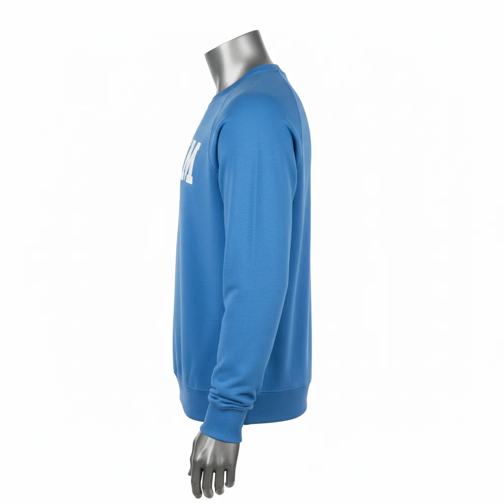Custom Baseball Crewneck Baseball Sweatshirt - Blue - Columbia Solid - Side View - Kinexa Sportswear