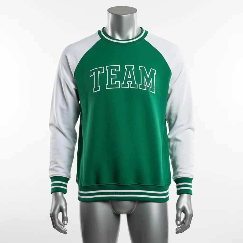 Custom Baseball Crewneck Baseball Sweatshirt - Green - Forest Solid - Front View - Kinexa Sportswear