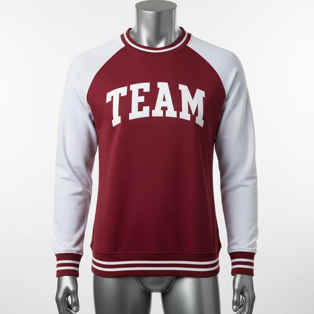 Custom Baseball Crewneck Baseball Sweatshirt - Maroon - Solid - Front View - Kinexa Sportswear
