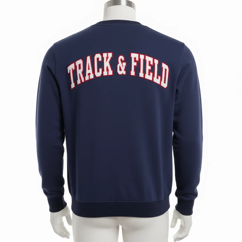 Custom Baseball Crewneck Baseball Sweatshirt - Navy - Solid - Back View - Kinexa Sportswear