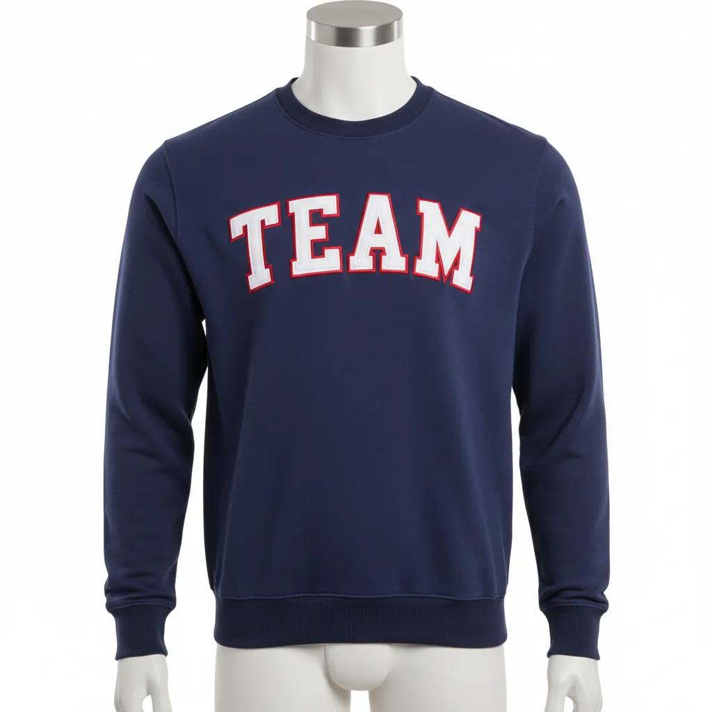 Custom Baseball Crewneck Baseball Sweatshirt - Navy - Solid - Front View - Kinexa Sportswear