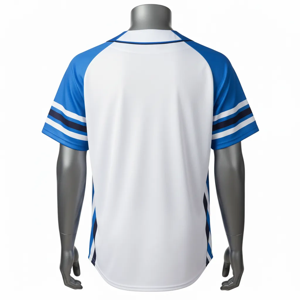 Custom Full Button Baseball Jerseys - Back View - KINEXA