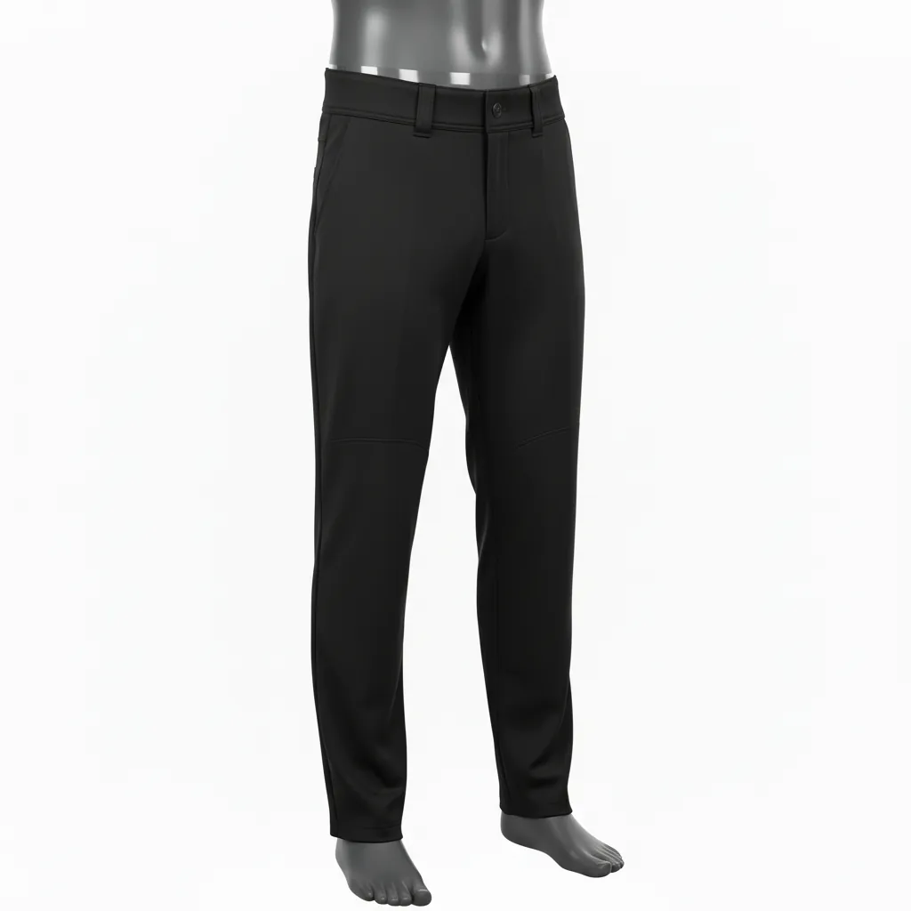 Custom Baseball Full Length Baseball Pant - Black - Solid - Front View - Kinexa Sportswear