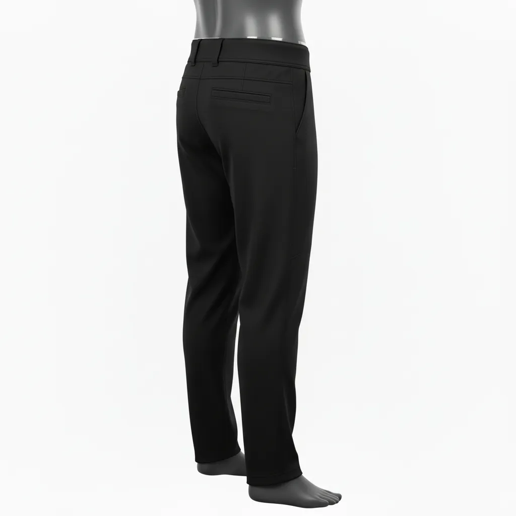 Custom Baseball Full Length Baseball Pant - Black - Solid - Side View - Kinexa Sportswear