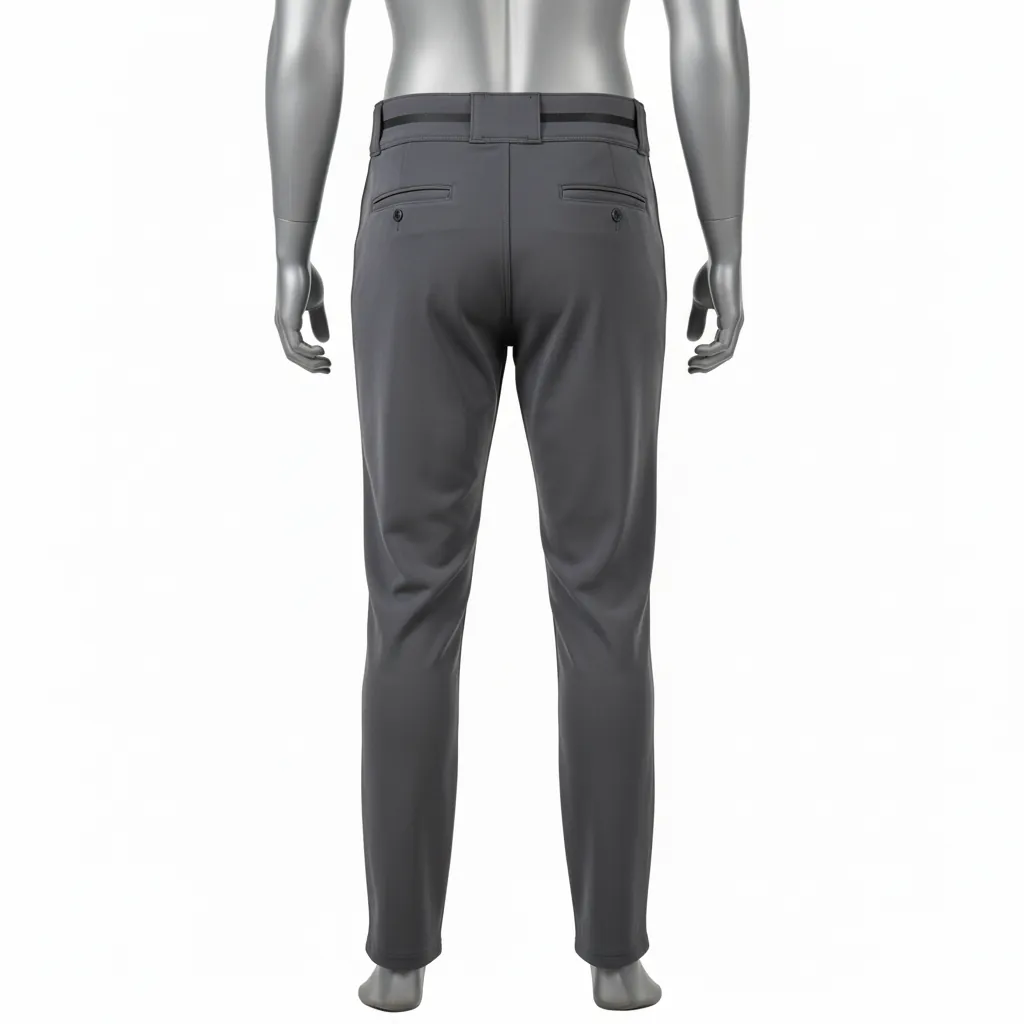 Custom Baseball Full Length Baseball Pant - Custom Design - Charcoal Solid - Back View - Kinexa Sportswear
