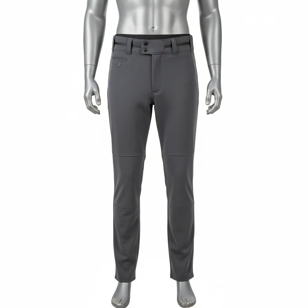 Custom Baseball Full Length Baseball Pant - Custom Design - Charcoal Solid - Front View - Kinexa Sportswear
