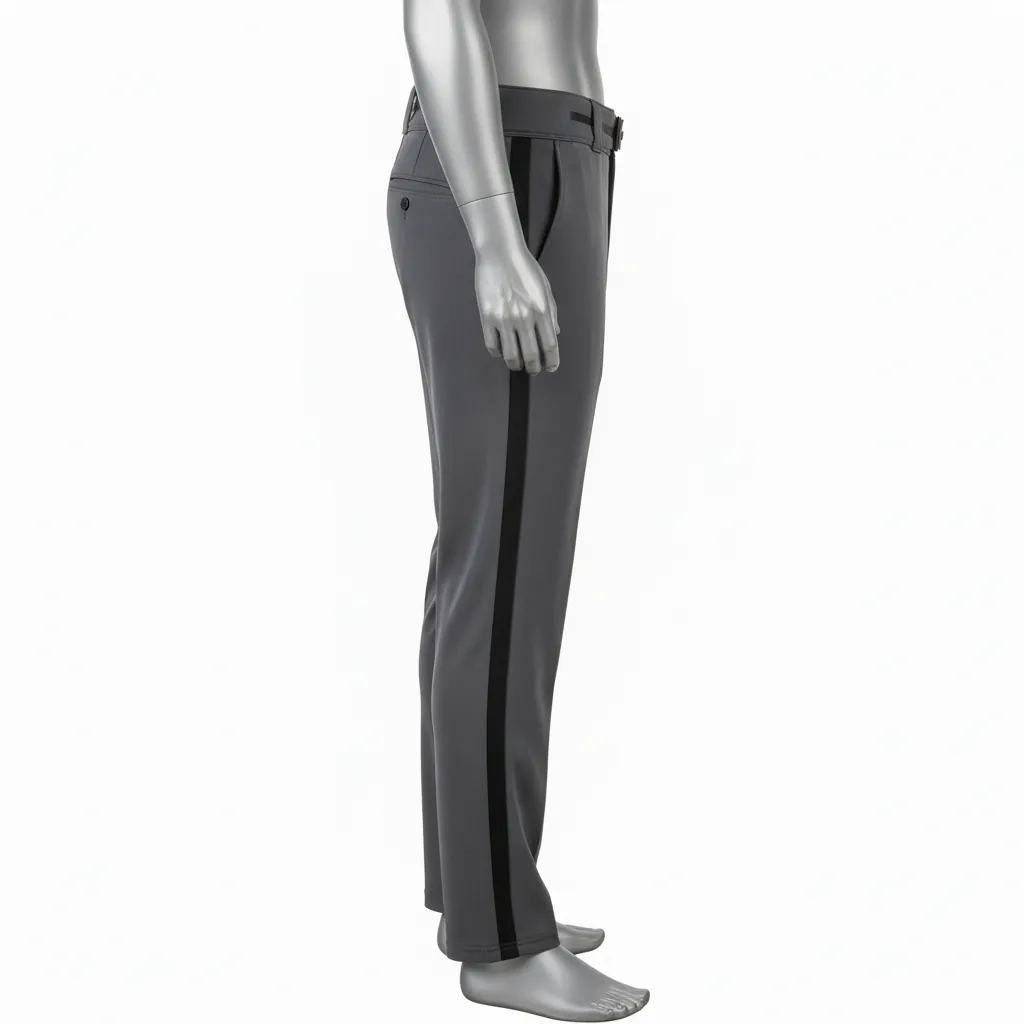 Custom Baseball Full Length Baseball Pant - Custom Design - Charcoal Solid - Side View - Kinexa Sportswear