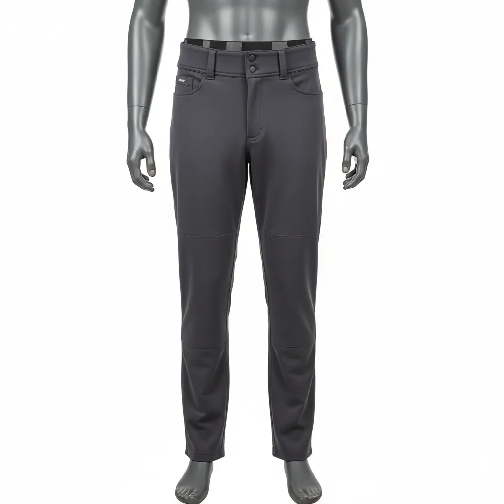Custom Baseball Full Length Baseball Pant - Custom Design - Graphite Solid - Front View - Kinexa Sportswear