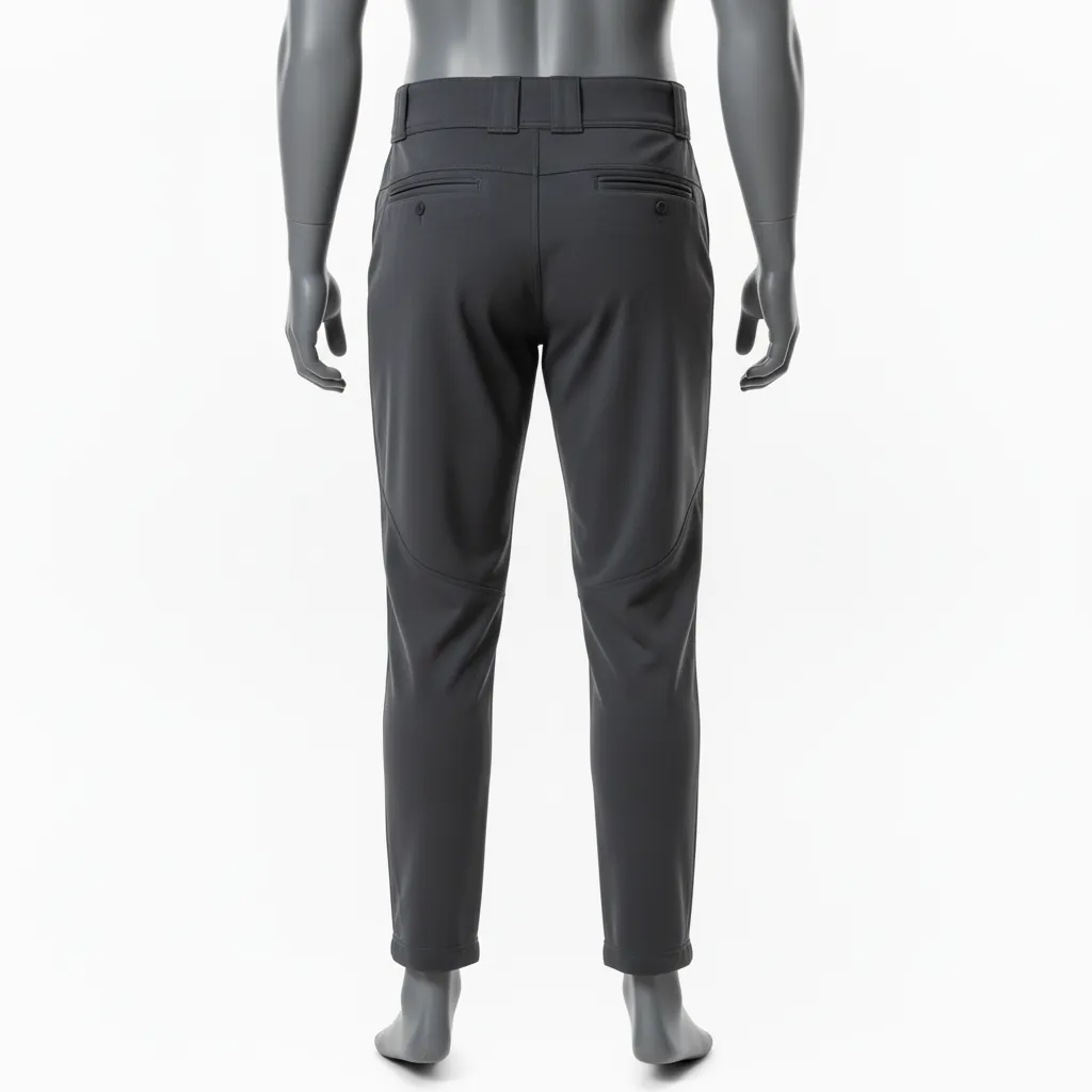 Custom Baseball Full Length Baseball Pant - Custom Design - Graphite Solid Modern - Back View - Kinexa Sportswear