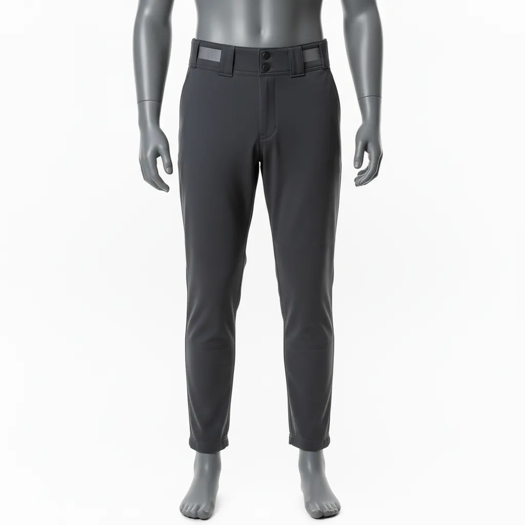 Custom Baseball Full Length Baseball Pant - Custom Design - Graphite Solid Modern - Front View - Kinexa Sportswear