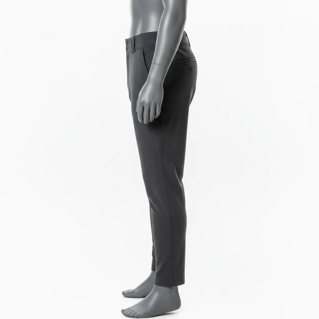 Custom Baseball Full Length Baseball Pant - Custom Design - Graphite Solid Modern - Side View - Kinexa Sportswear