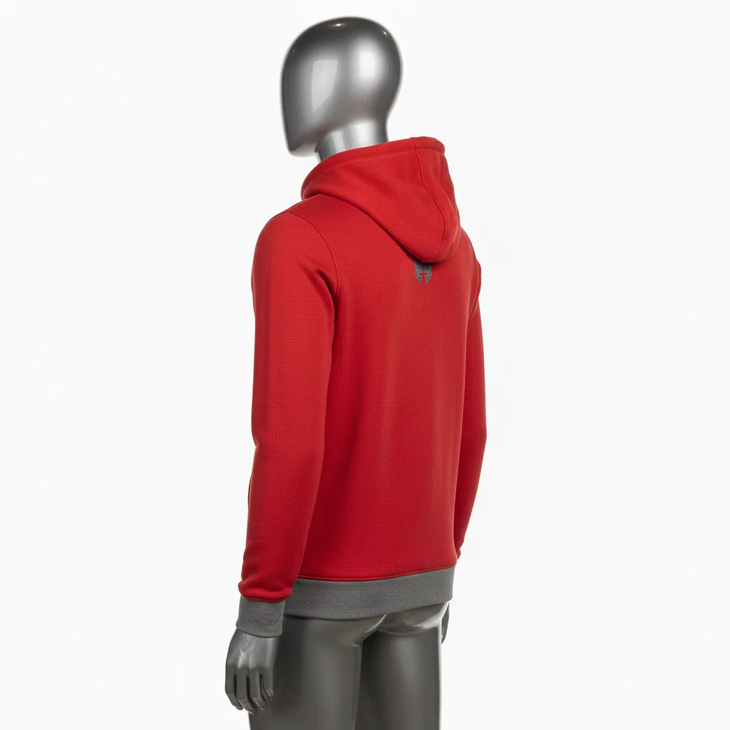 Custom Baseball Full Zip Baseball Hoodie - Red - Fullzip Athletic Solid - Back View - Kinexa Sportswear