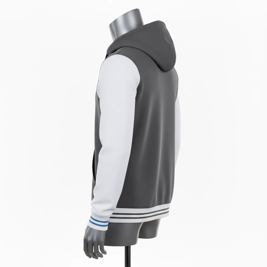 Custom Baseball Full Zip Baseball Hoodie - Grey - Fullzip Charcoal Solid - Back View - Kinexa Sportswear