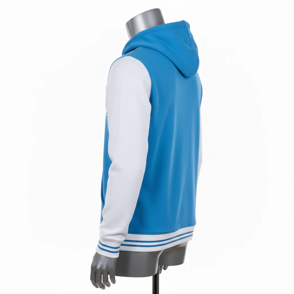 Custom Baseball Full Zip Baseball Hoodie - Blue - Fullzip Columbia Solid - Back View - Kinexa Sportswear