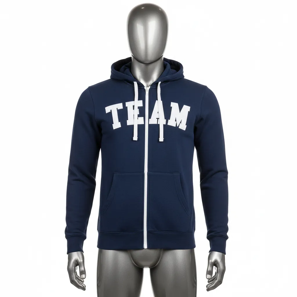 Custom Baseball Full Zip Baseball Hoodie - Navy - Fullzip Solid - Front View - Kinexa Sportswear