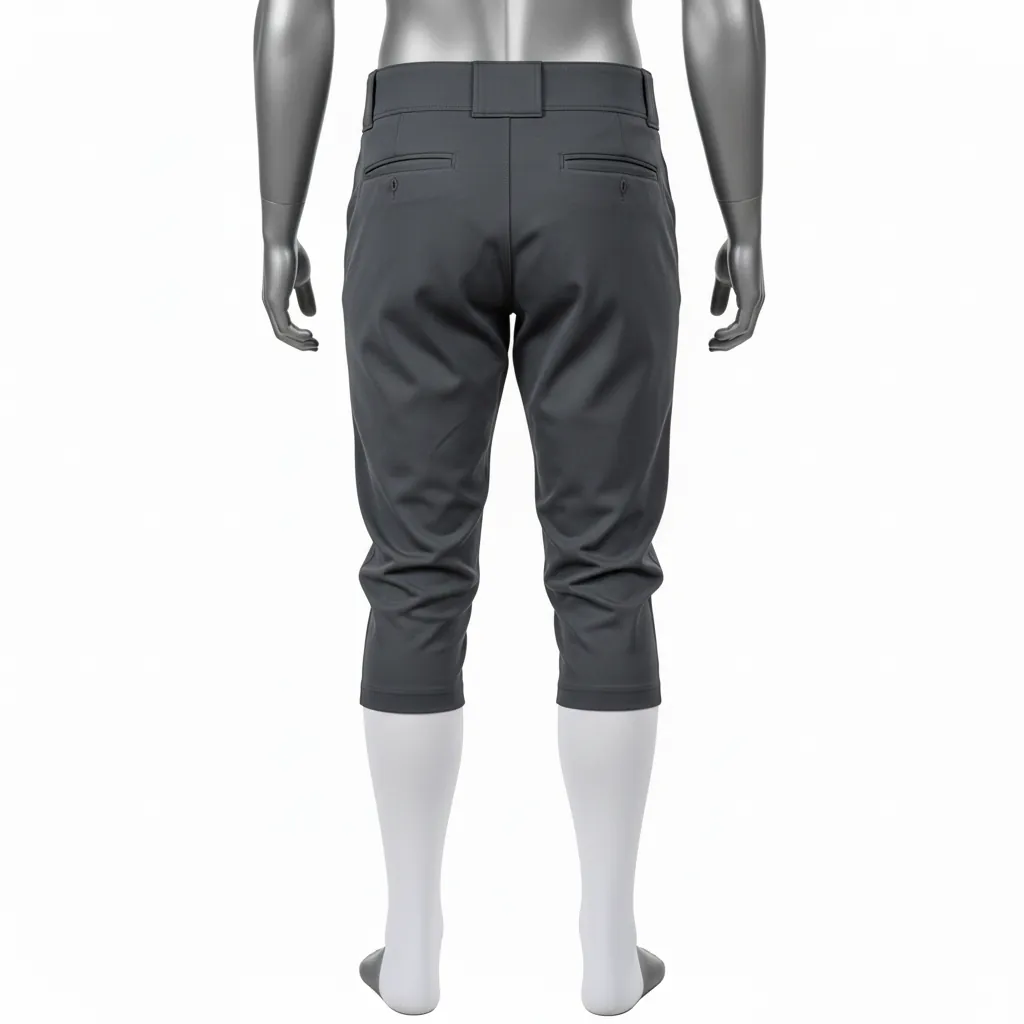 Custom Baseball Knicker Style Baseball Pant - Custom Design - Graphite Solid Modern - Back View - Kinexa Sportswear