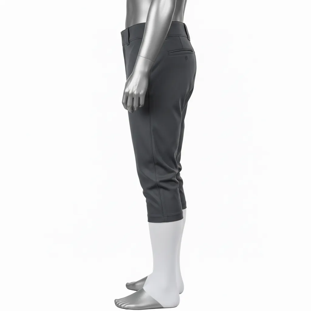 Custom Baseball Knicker Style Baseball Pant - Custom Design - Graphite Solid Modern - Side View - Kinexa Sportswear