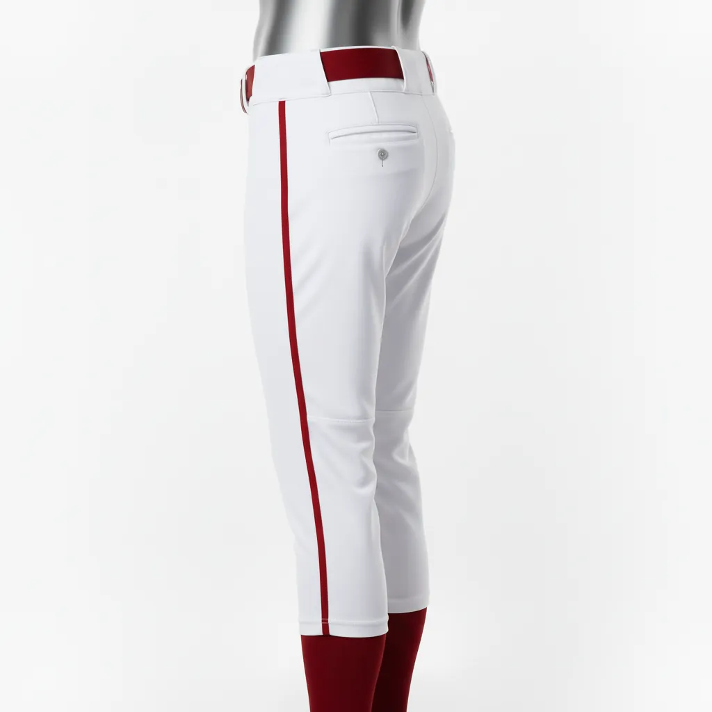 Custom Baseball Knicker Style Baseball Pant - Gray, Navy - Pinstripe - Back View - Kinexa Sportswear