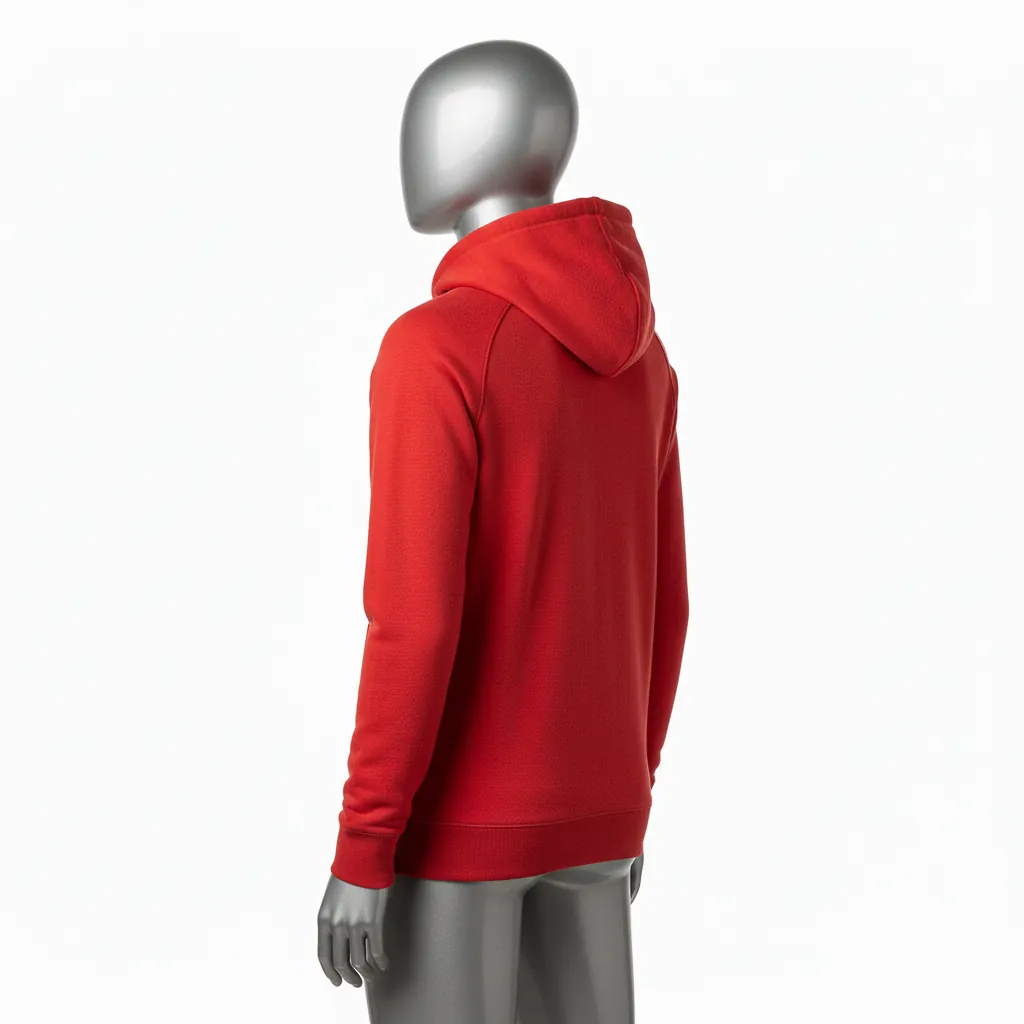 Custom Baseball Pullover Baseball Hoodie - Red - Athletic Solid - Back View - Kinexa Sportswear