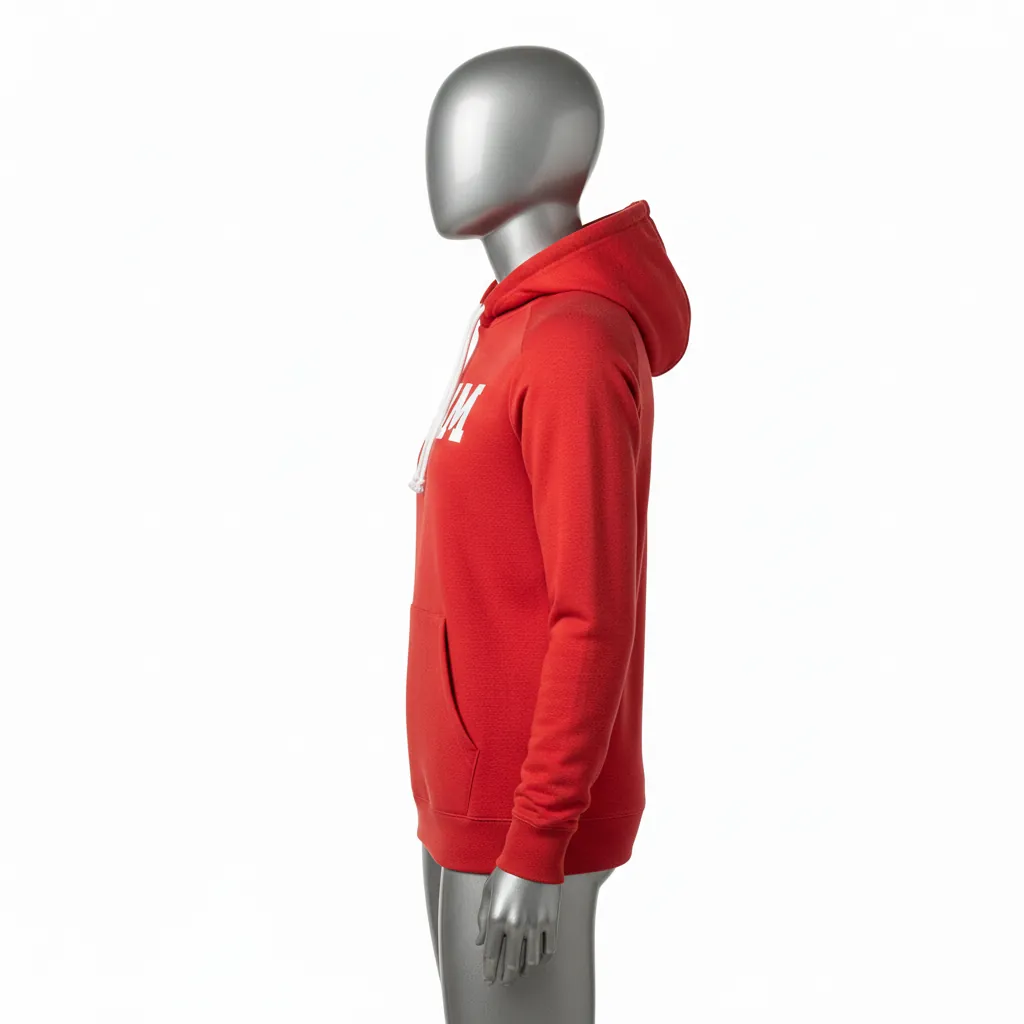 Custom Baseball Pullover Baseball Hoodie - Red - Athletic Solid - Side View - Kinexa Sportswear