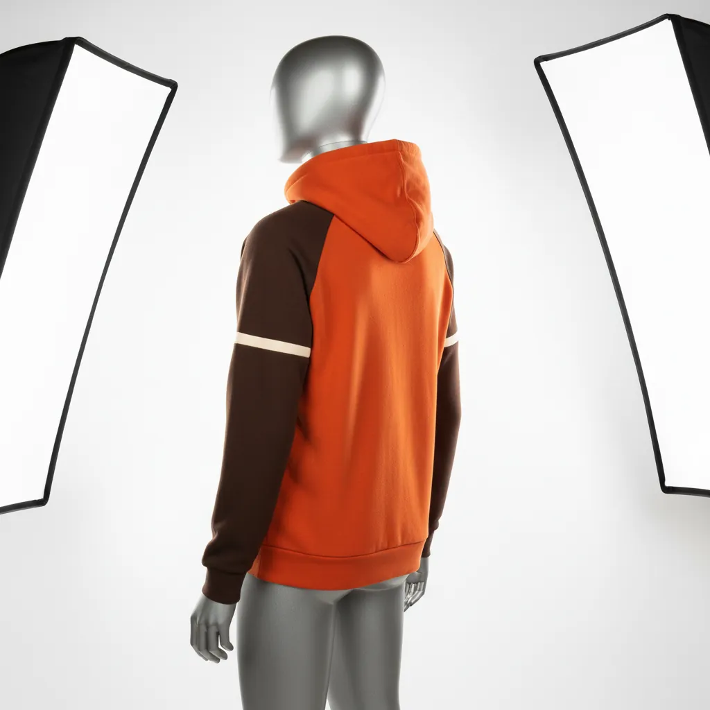 Custom Baseball Pullover Baseball Hoodie - Burnt, Orange - Brown Vintage Retro - Back View - Kinexa Sportswear