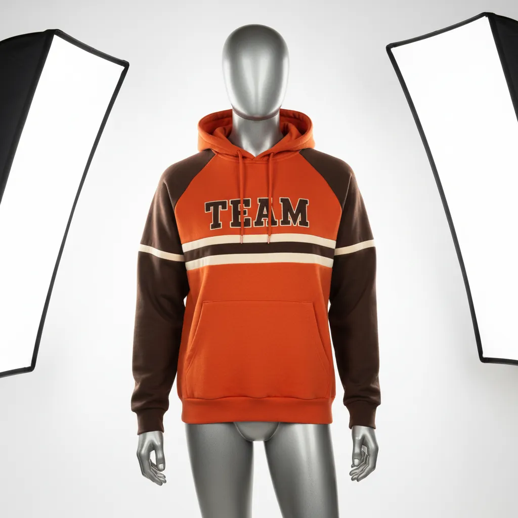 Custom Baseball Pullover Baseball Hoodie - Burnt, Orange - Brown Vintage Retro - Front View - Kinexa Sportswear